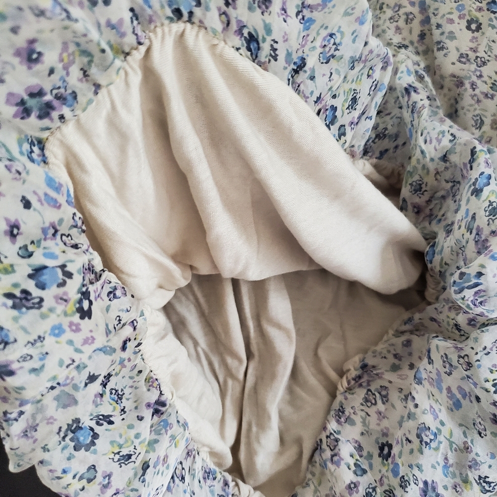 ITALIAN SILK Floral Sheer Blouse Top Cap Sleeves Round Neckline Soft Lined Sz S - Picture 3 of 9